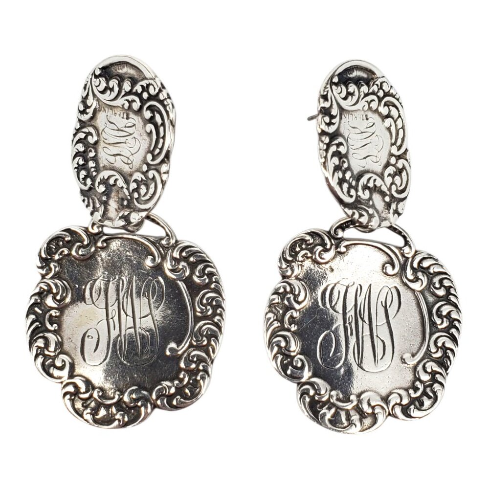 T. Foree Sterling Silver Scroll Dangle Earrings #23802
